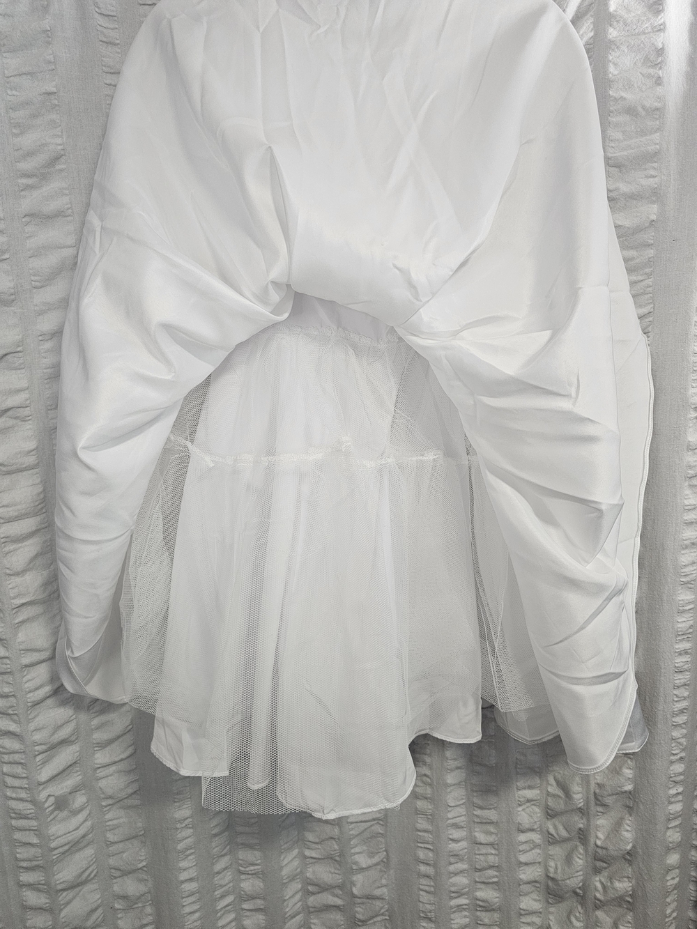 Azazie Coco Flower Girl Communion Pageant White A-Line Bow Matte Satin Dress - Picture 8 of 15